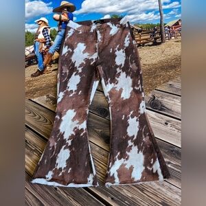 Lucky & Blessed Highrise Flare Pants in Brown and White Size 12